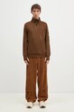 C.P. Company felpa in cotone Diagonal Raised Fleece Half Zipped Sweatshirt 17CMSS027A005086W arancione