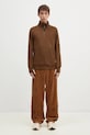 C.P. Company cotton sweatshirt Diagonal Raised Fleece Half Zipped Sweatshirt 17CMSS027A005086W brown
