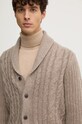 Hackett London kardigan wełniany beżowy HM703218