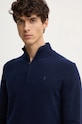 Hackett London sweter wełniany granatowy HM703239