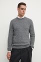 Hackett London sweter wełniany szary HM703241