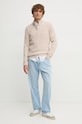 Μάλλινο πουλόβερ Hackett London HM703242 μπεζ AW24