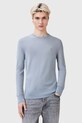 AllSaints sweter wełniany MODE okrągły niebieski M002KZ