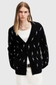 AllSaints cardigan de lana ZAP cu modele negru M018KB