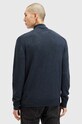 Vlnený sveter AllSaints KILBURN ZIP FUNNEL tmavomodrá M082KB