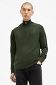 Вовняний светр AllSaints KILBURN ZIP FUNNEL з додаванням вовни зелений M082KB