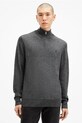 Шерстяной свитер AllSaints KILBURN ZIP FUNNEL с добавлением шерсти серый M082KB
