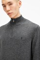 Шерстяной свитер AllSaints KILBURN ZIP FUNNEL M082KB серый AW24
