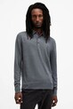 Вовняний светр AllSaints MODE MERINO тонкий темно-синій M085KB