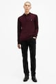 AllSaints sweter wełniany MODE MERINO bordowy M085KB