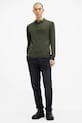 AllSaints sweter wełniany MODE MERINO zielony M085KB