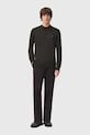AllSaints sweter wełniany MODE MERINO M085KB brązowy