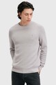 AllSaints sweter ASPEN CREW okrągły szary M089KB