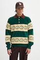Drôle de Monsieur bluza Le Polo Sweat TressE imprimeu verde E.PL133.CO171.DGN