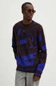 A-COLD-WALL* sweter wełniany Frontage Knit Crewneck okrągły fioletowy ACWMK169