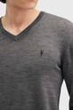 AllSaints sweter wełniany MODE MERINO VNECK M022KA szary AW24