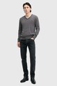 AllSaints sweter wełniany MODE MERINO VNECK M022KA szary