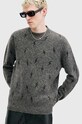 AllSaints sweter z domieszką wełny ZAP CREW M072KB szary