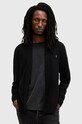 Вовняний кардиган AllSaints MODE MERINO OPEN CAR меланж чорний M083KB