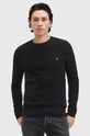 AllSaints sweter wełniany IVAR MERINO CREW okrągły czarny M087KB