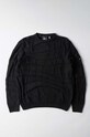 by Parra maglione in cotone Your Boring Abstract Village Knitted Pullover semplice nero 52330
