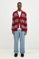 Kardigan No Problemo Striped Mohair Oversized Cardigan NP20025.02 burgundské