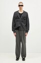 Kardigan s primjesom vune 032C ''Selfie'' Cardigan F24.URK.1611.400 siva