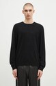 Μάλλινο πουλόβερ 032C Logo Cashmere Blend Sweater λείο μαύρο F24.URK.1571.000