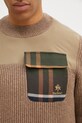 Baracuta pulover de lana Barbour x Baracut Miller Knit bej BRMAG0191