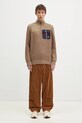 Baracuta pulover de lana Barbour x Baracut Miller Half Zip Knit BRMAG0192 bej