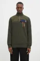 Vlněný svetr Baracuta Barbour x Baracut Miller Half Zip Knit nášivka zelená BRMAG0192