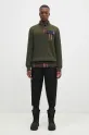 Baracuta sweter wełniany Barbour x Baracut Miller Half Zip Knit BRMAG0192 zielony