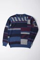 by Parra wool blend jumper Patched Your Work Knitted Pullover medium thickness blue 52420