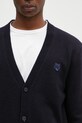 Maison Kitsuné kardigan wełniany Bold Fox Head Patch granatowy NM00506KT1006
