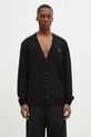Шерстяной кардиган Maison Kitsuné Bold Fox Head Patch шерсть чёрный NM00506KT1006