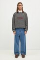 Vlněný svetr Maison Kitsuné Maison Kitsune Handwriting LM00814KT1063 modrá