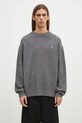 Maison Kitsuné woolen jumper Bold Fox Head Patch medium thickness gray LM00818KT1093