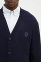 Maison Kitsuné wool blend cardigan Bold Fox Head navy NM00501KT1093