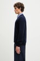 Maison Kitsuné kardigan wełniany Bold Fox Head Patch MM00509KT1036 granatowy SS25