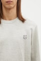 Maison Kitsuné woolen jumper Bold Fox Head Patch gray MM00815KT1036