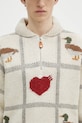 Human Made pulover de lana Animal Half-Zip Knit Sweater bej HM28CS015