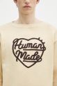 Human Made sweter z domieszką wełny Heart Knit Sweater beżowy HM28CS018