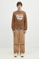 Human Made wool blend jumper Heart Knit Sweater HM28CS018 brown