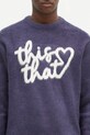 Свитер thisisneverthat Heart Logo Knit Sweater тёмно-синий TN243KKNPK11