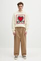 Шерстяной свитер Wacko Maria x Keith Haring KH.WM.KN01 бежевый