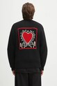Vlněný kardigan Wacko Maria x Keith Haring vzorovaný černá KH.WM.KN02