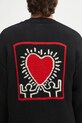 Vlněný kardigan Wacko Maria x Keith Haring černá KH.WM.KN02