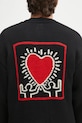 Вълнена жилетка Wacko Maria x Keith Haring черен KH.WM.KN02