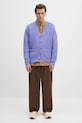 Wacko Maria cardigan din lână x Keith Haring KH.WM.KN04 violet
