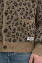 Шерстяной кардиган Wacko Maria Leopard Mohair коричневый 24FW.WMK.KN12
